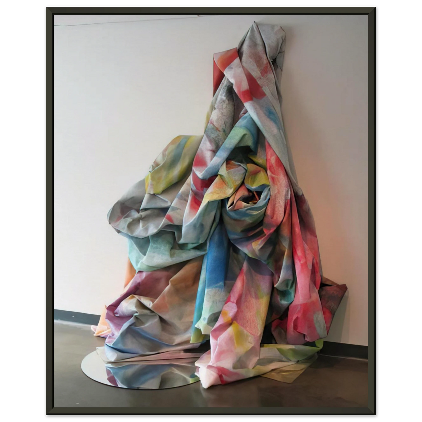 Sam Gilliam  Wall Cascade with Mirror Framed Art Print  - Aluminum Frame - 60x80 cm / 24x32 inches