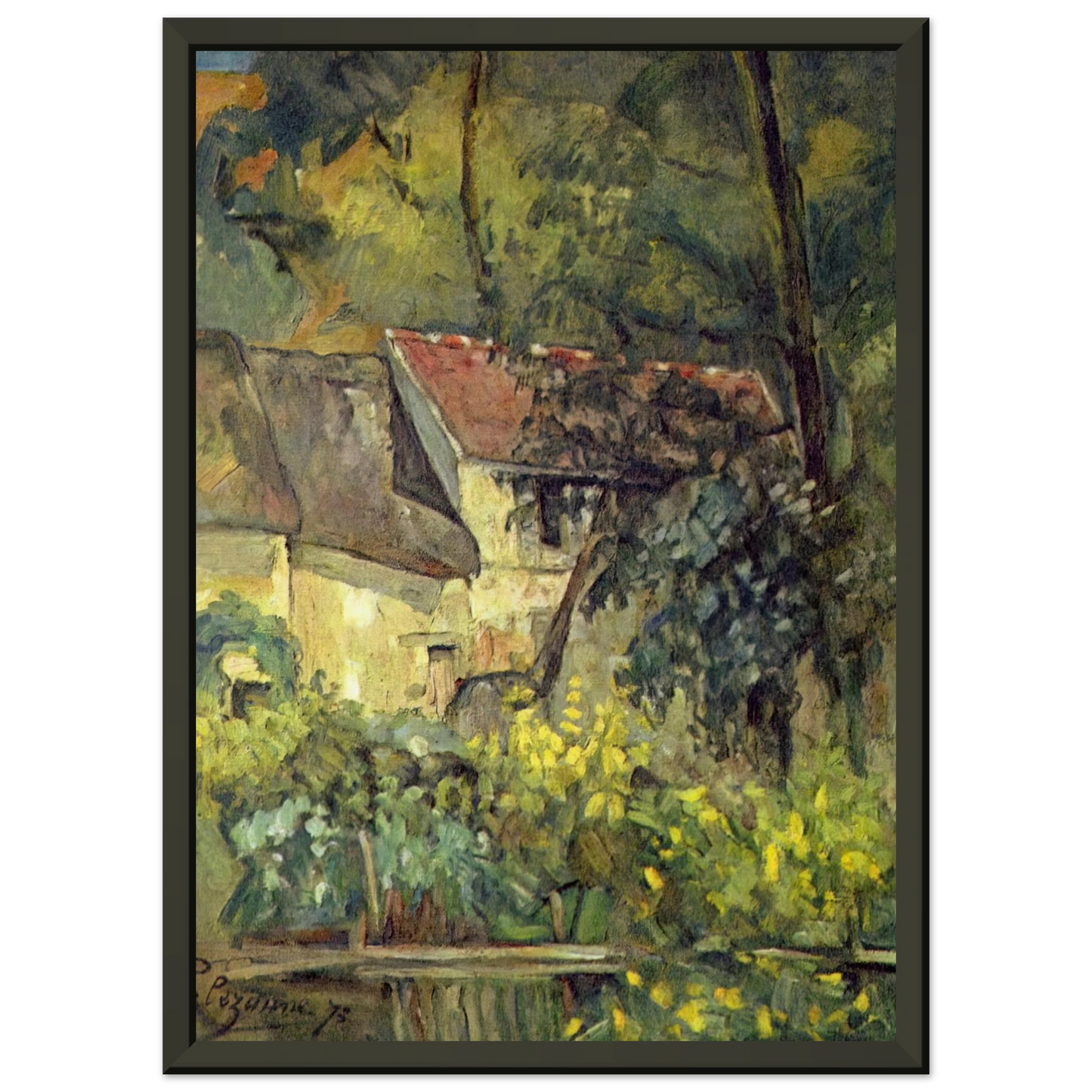 Paul Cezanne  The House of Pere Lacroix in Auvers Framed Art Print  - Aluminum Frame - 60x80 cm / 24x32 inches