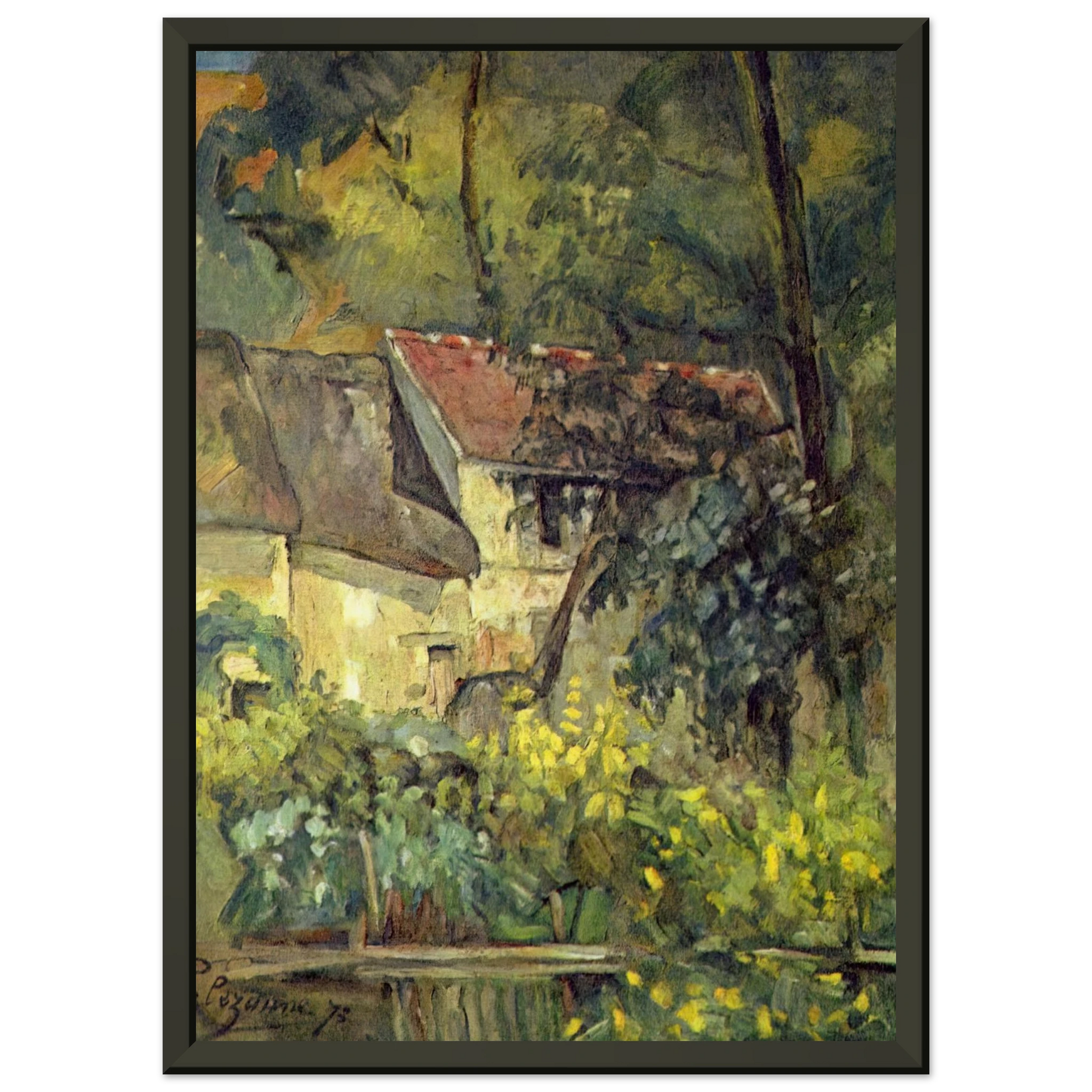 Paul Cezanne  The House of Pere Lacroix in Auvers Framed Art Print  - Aluminum Frame - 60x80 cm / 24x32 inches