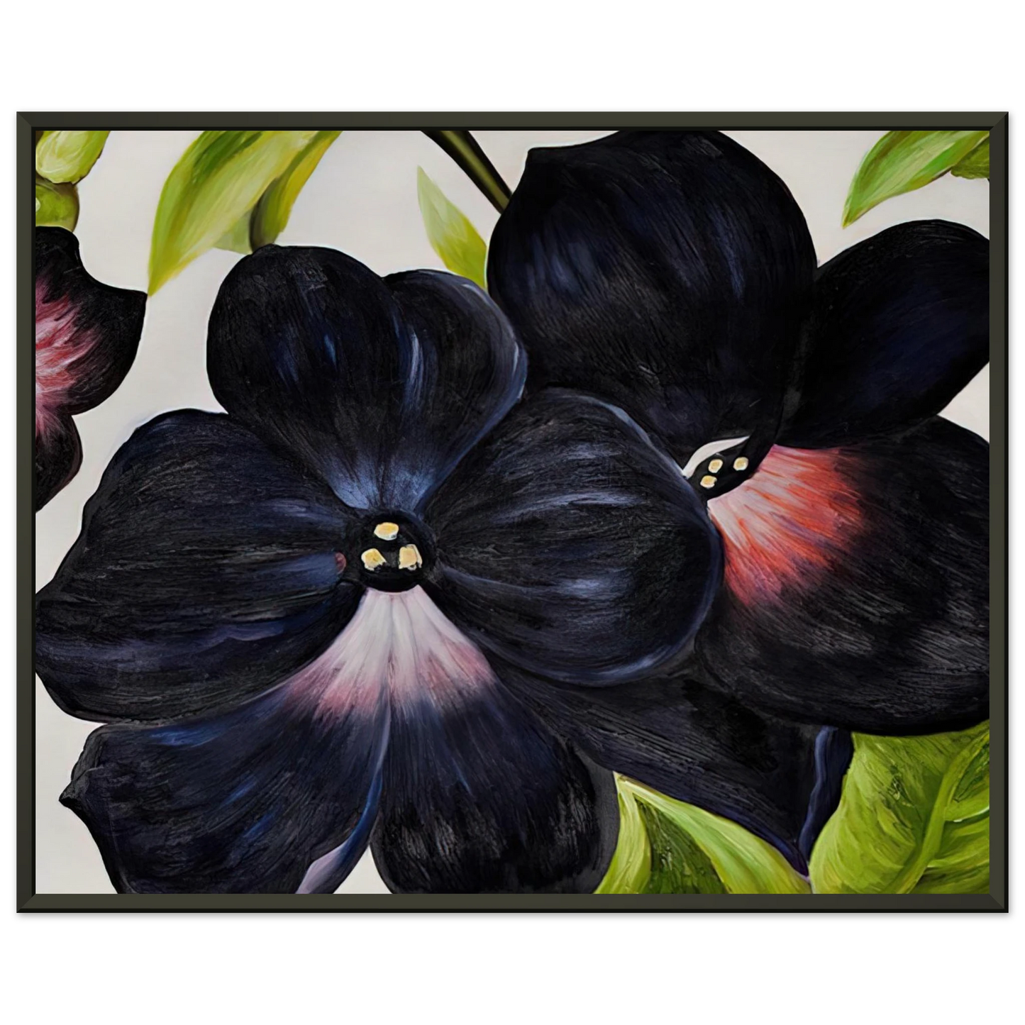 Georgia OKeeffe  Black and Purple Petunias Framed Art Print  - Aluminum Frame - 70x100 cm / 28x40 inches