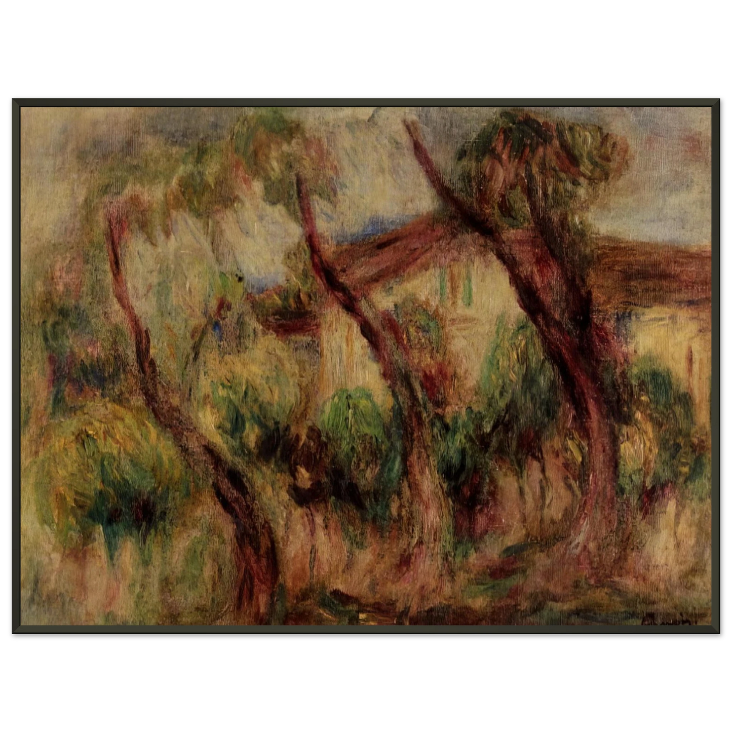 PierreAuguste Renoir  In the Garden of Collettes at Cagnes Framed Art Print  - Aluminum Frame - 40x50 cm / 16x20 inches
