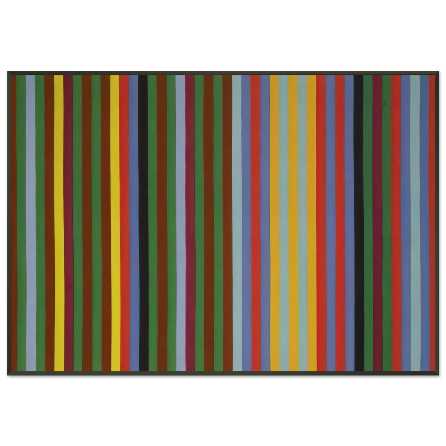 Gene Davis  Circus Sounds  1967 Framed Art Print  - Aluminum Frame - 21x29.7 cm / 8x12"
