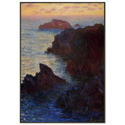 claude monet  Rocky Point at PortGoulphar Framed Art Print  - Aluminum Frame - 21x29.7 cm / 8x12"