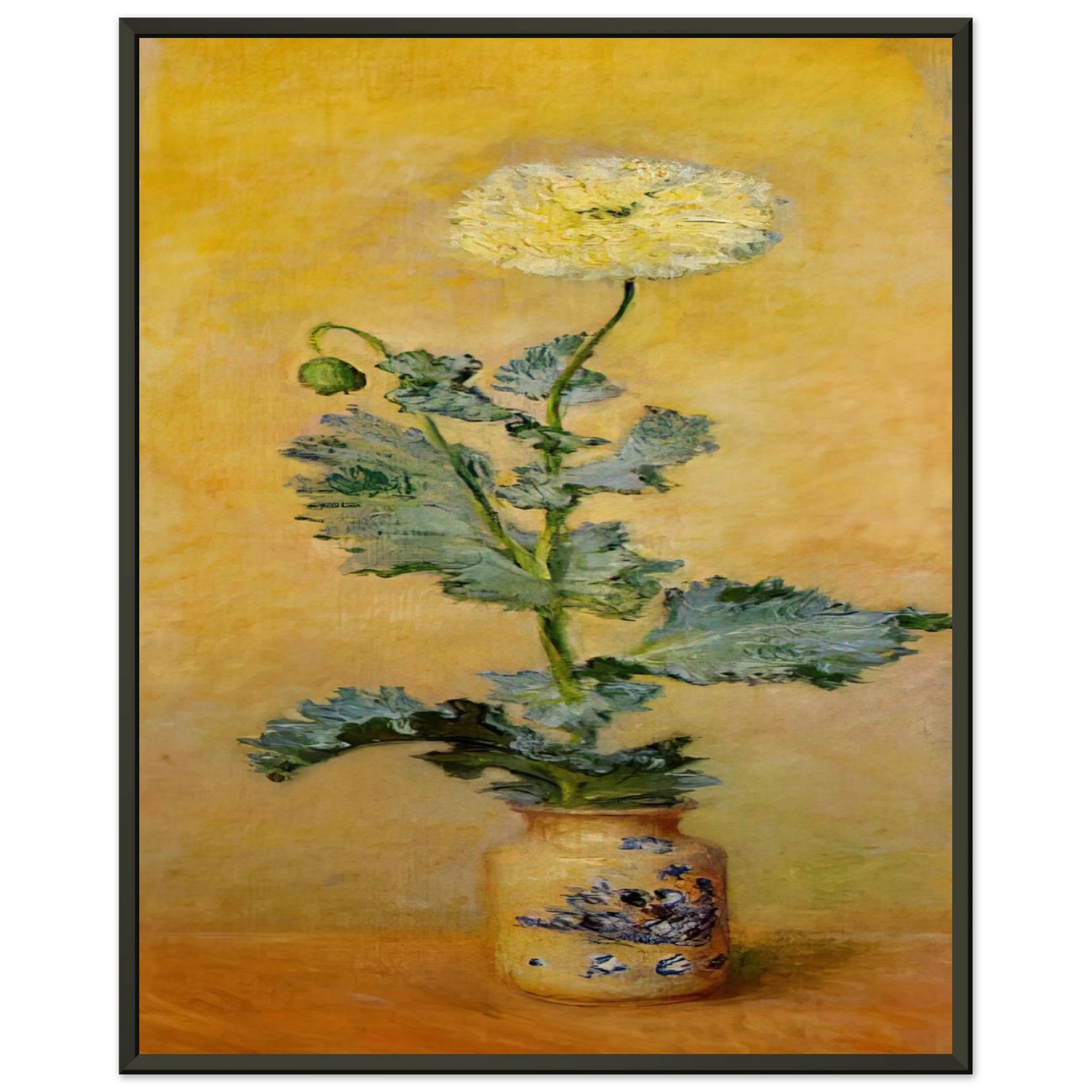 claude monet  White Poppy Framed Art Print  - Aluminum Frame - 40x50 cm / 16x20 inches