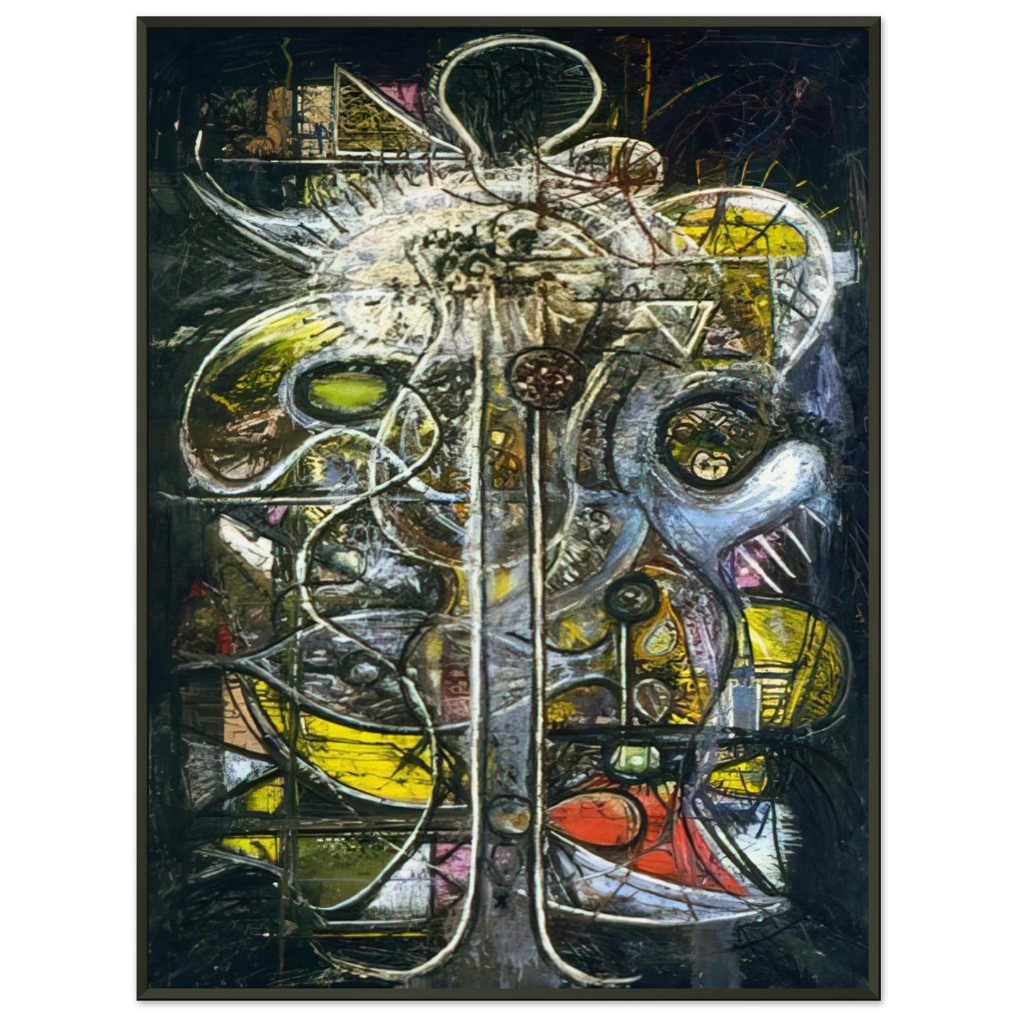 Richard PousetteDart  Comprehension of the Atom Crucifixion Framed Art Print  - Aluminum Frame - 40x50 cm / 16x20 inches