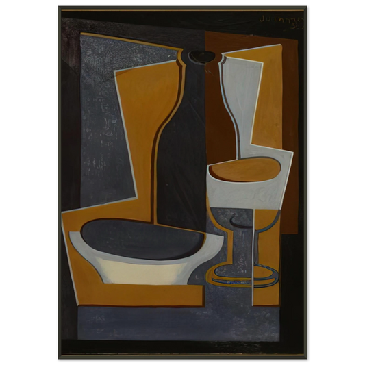 Juan Gris  BOUTEILLE BOL ET VERRE 1922 Framed Art Print  - Aluminum Frame - 21x29.7 cm / 8x12"