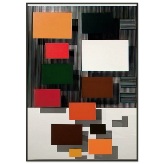 Jesus Rafael Soto  VIBRATION SUPERIEURE 1998 Framed Art Print  - Aluminum Frame - 21x29.7 cm / 8x12"