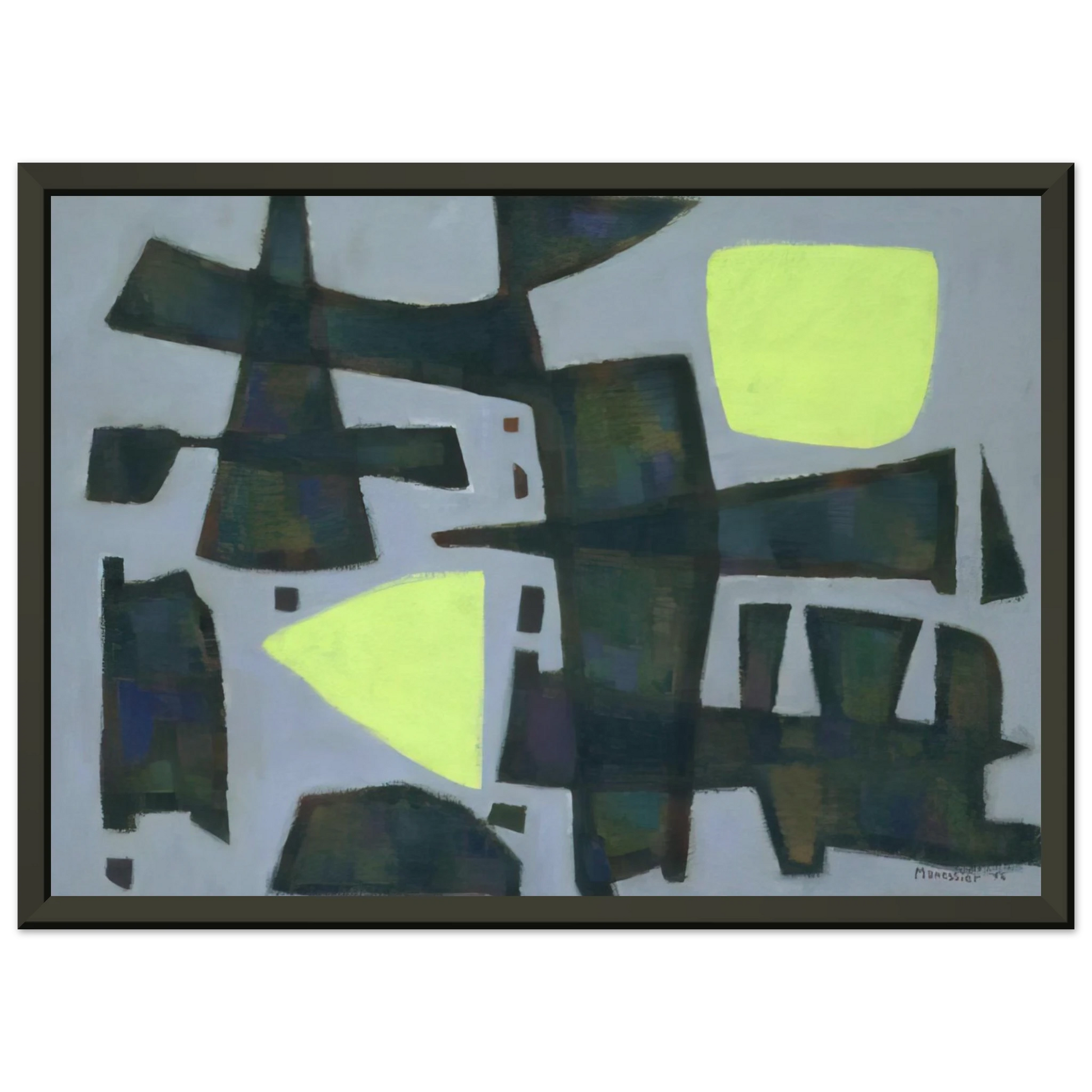 Alfred Manessier  12  1956 Framed Art Print  - Aluminum Frame - 60x80 cm / 24x32 inches