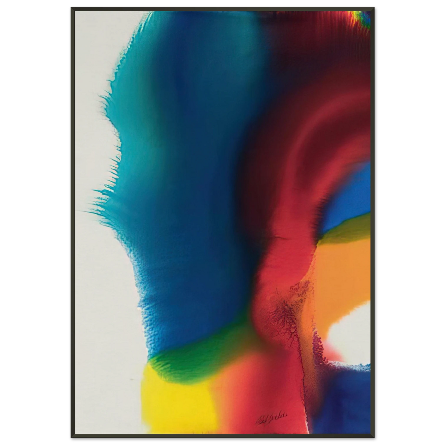 Paul Jenkins  Rainbow Bleed Framed Art Print  - Aluminum Frame - 21x29.7 cm / 8x12"