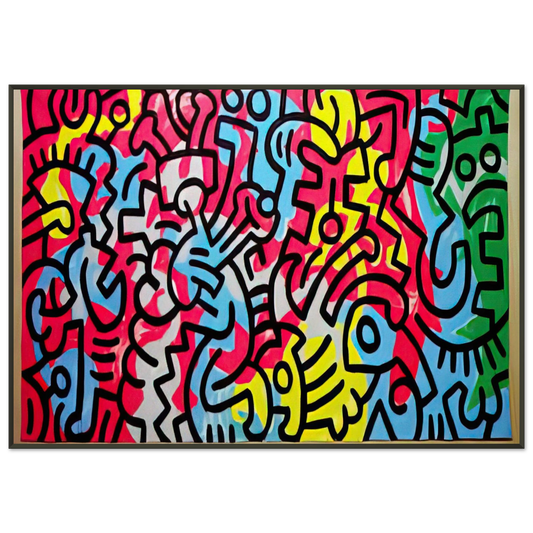 Keith Haring  UNTITLED 1987 Framed Art Print  - Aluminum Frame - 21x29.7 cm / 8x12"