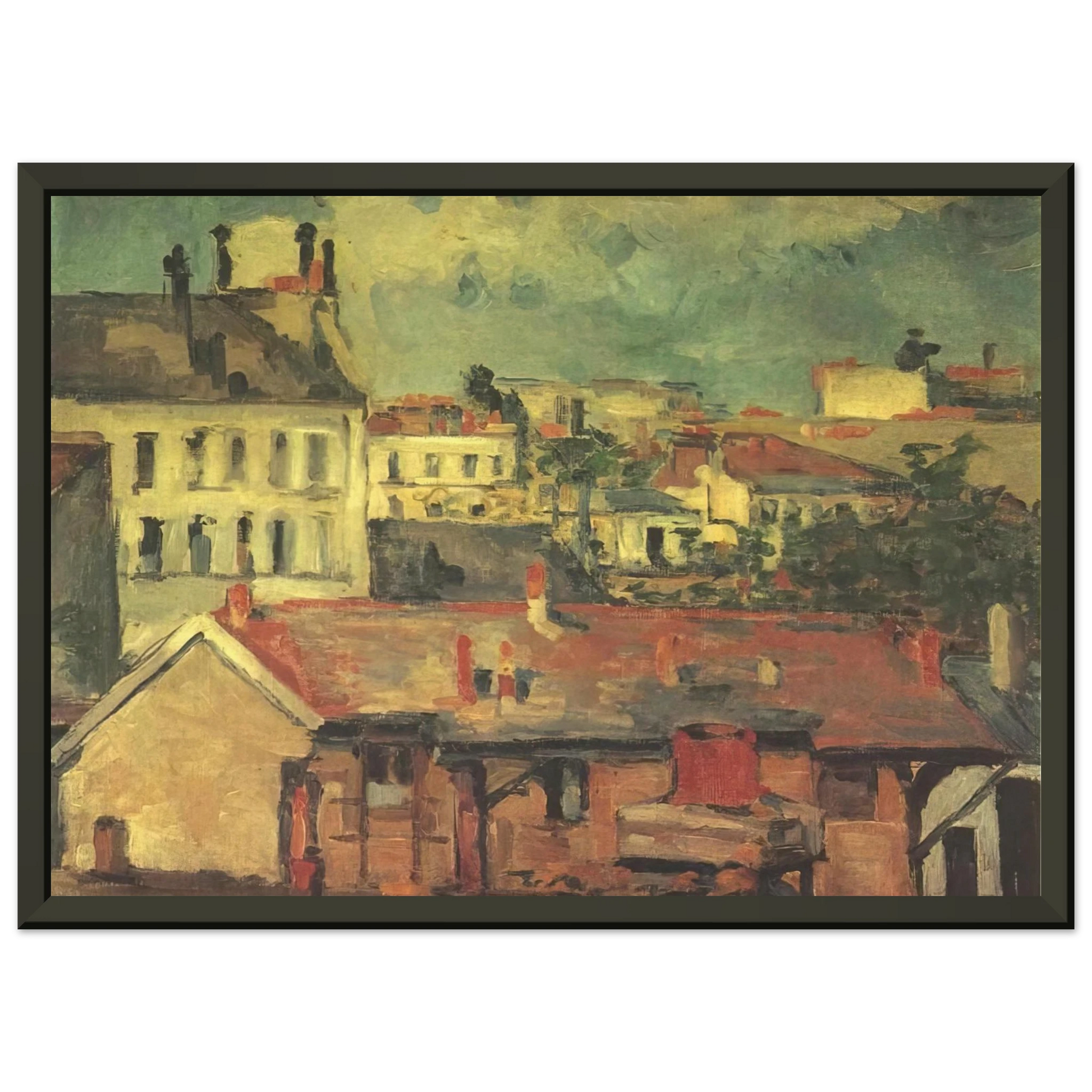 Paul Cezanne  The roofs Framed Art Print  - Aluminum Frame - 70x100 cm / 28x40 inches