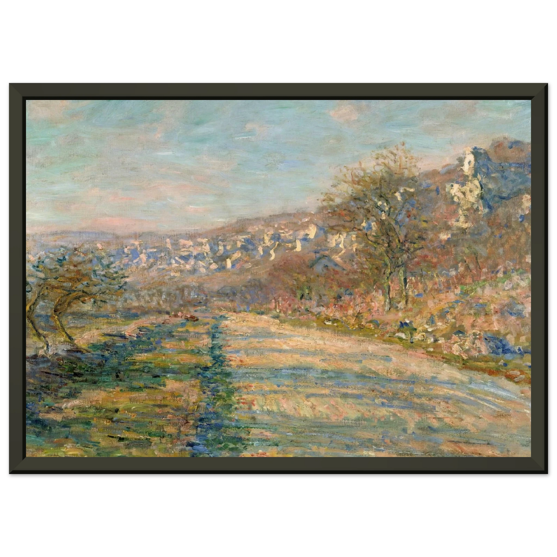 claude monet  Road of La RocheGuyon Framed Art Print  - Aluminum Frame - 70x100 cm / 28x40 inches