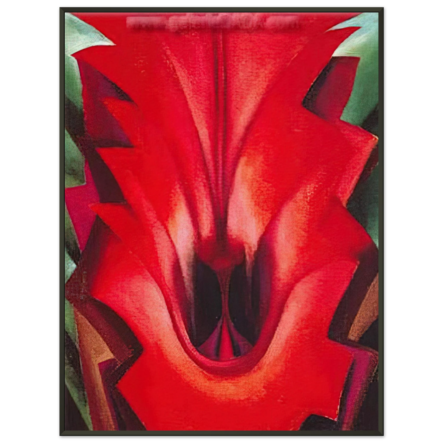 Georgia OKeeffe  Inside Red Canna Framed Art Print  - Aluminum Frame - 40x50 cm / 16x20 inches