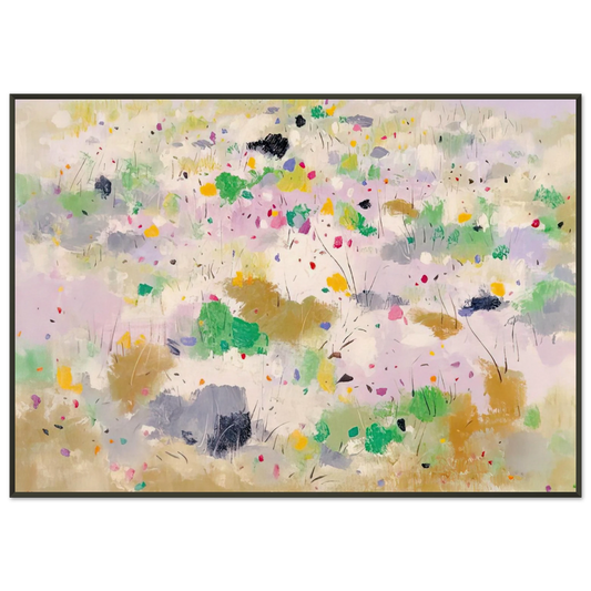 Wu Guanzhong  The Blooming Mountain  Abstract Expressionism Ink and wash painting Framed Art Print  - Aluminum Frame - 21x29.7 cm / 8x12"