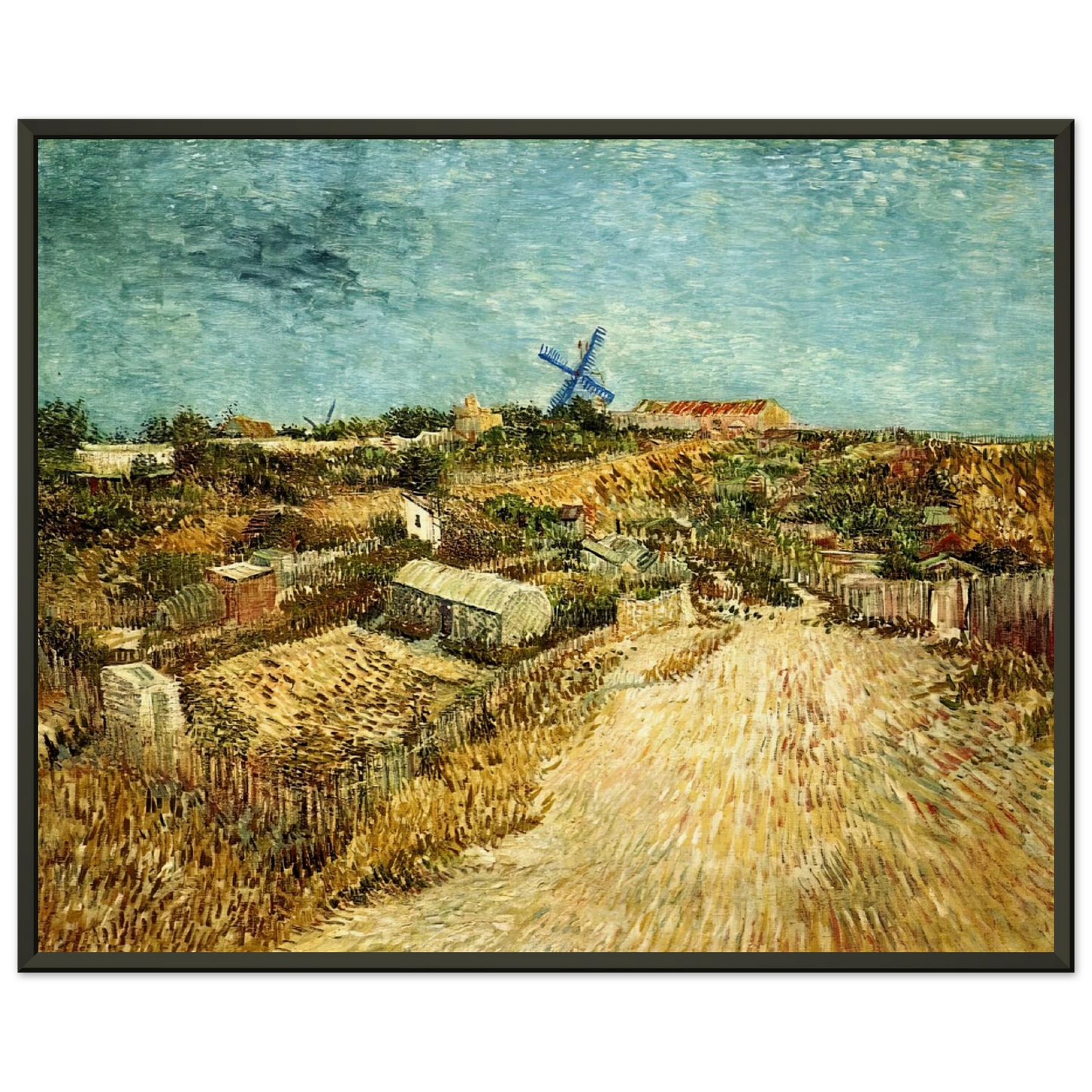 Vincent van Gogh  Vegetable Gardens in Montmartre Framed Art Print  - Aluminum Frame - 40x50 cm / 16x20 inches