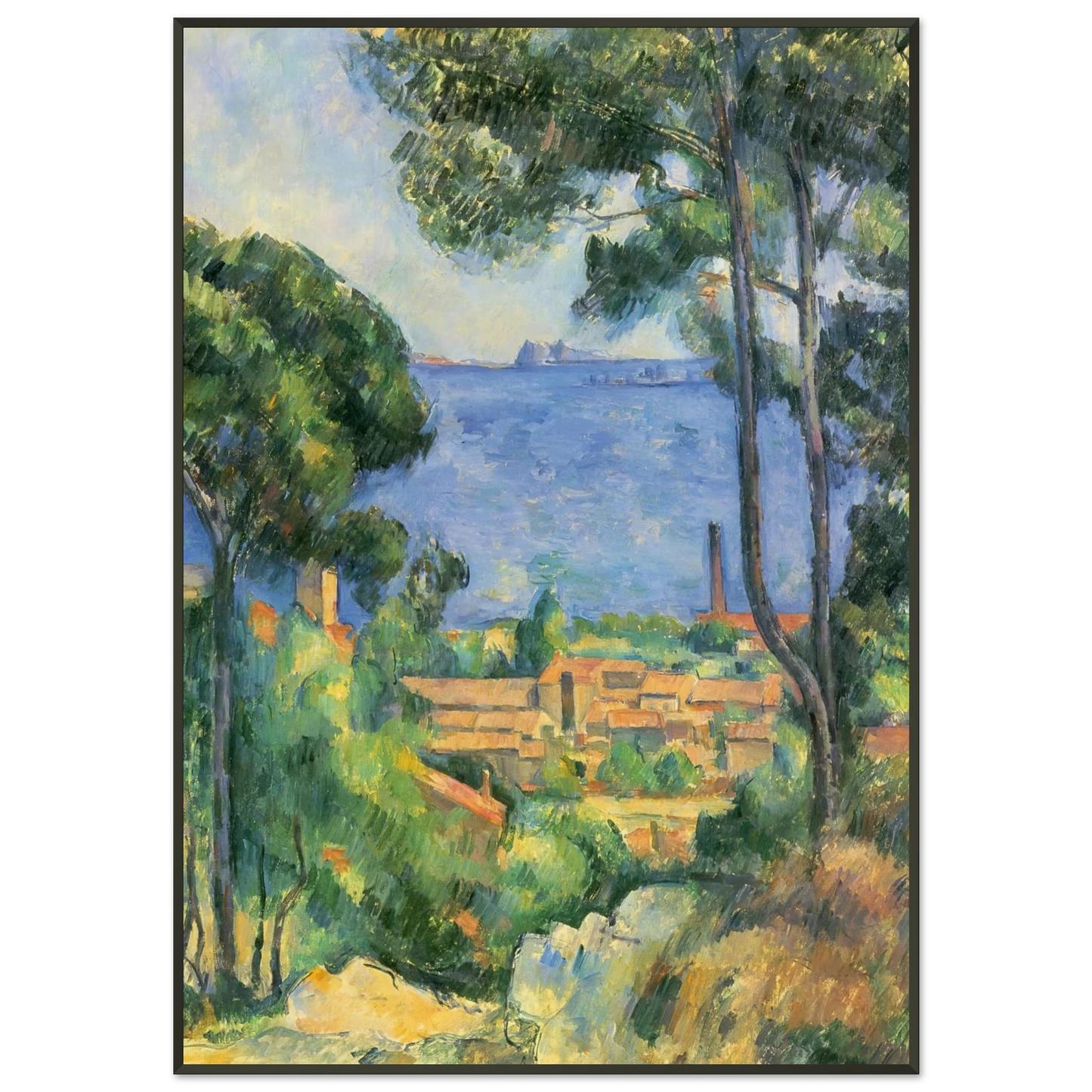 Paul Cezanne  View of LEstaque and Chateaux dIf Framed Art Print  - Aluminum Frame - 21x29.7 cm / 8x12"