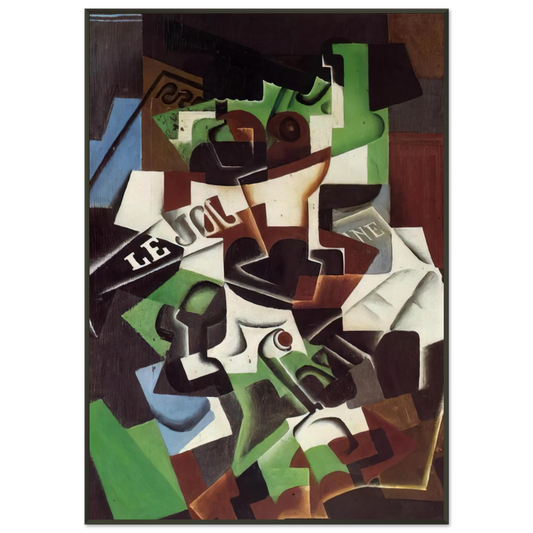 Juan Gris  FRUIT BOWL PIPE AND NEWSPAPER Framed Art Print  - Aluminum Frame - 21x29.7 cm / 8x12"