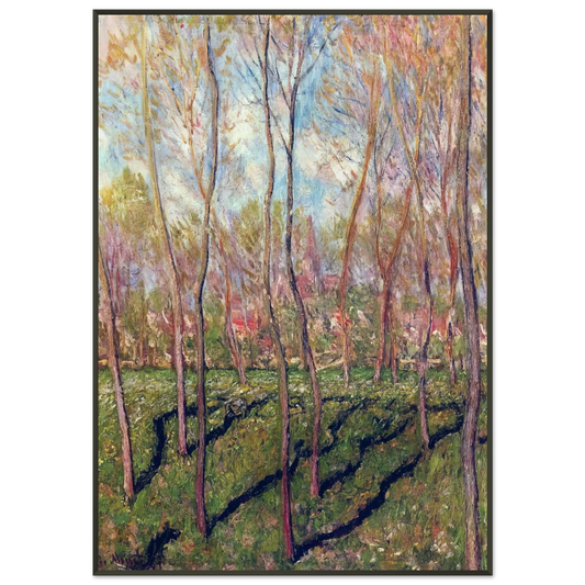 claude monet  Trees in Winter View of Bennecourt Framed Art Print  - Aluminum Frame - 21x29.7 cm / 8x12"