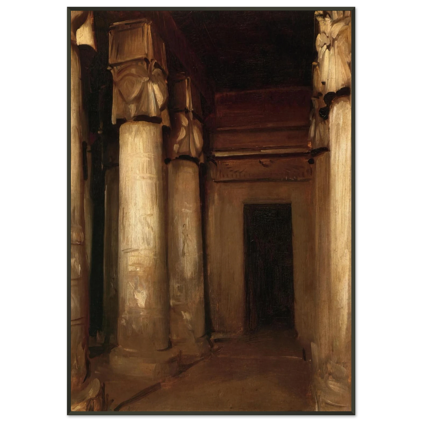 John Singer Sargent  Temple of Denderah Framed Art Print  - Aluminum Frame - 21x29.7 cm / 8x12"