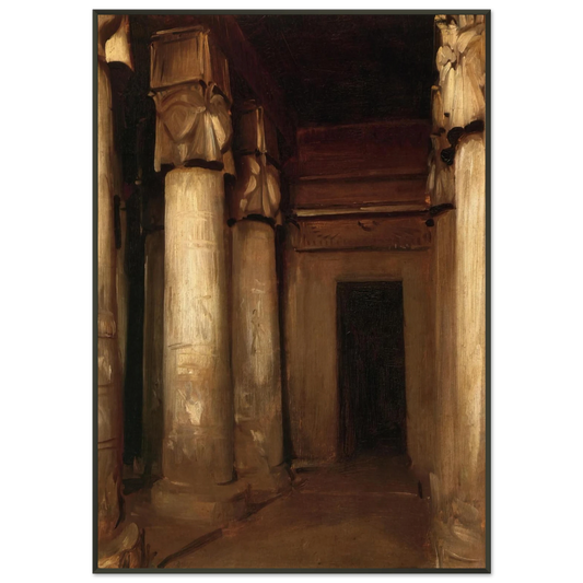John Singer Sargent  Temple of Denderah Framed Art Print  - Aluminum Frame - 21x29.7 cm / 8x12"