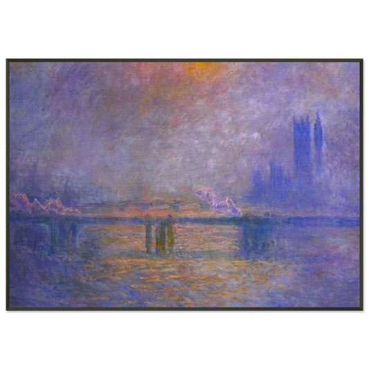 claude monet  Charing Cross Bridge The Thames 02 Framed Art Print  - Aluminum Frame - 21x29.7 cm / 8x12"