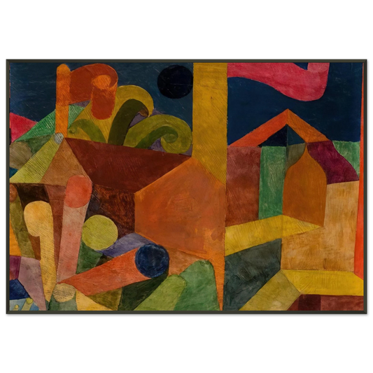 Paul Klee  LANDSCAPE WITH FLAGS 1914 Framed Art Print  - Aluminum Frame - 21x29.7 cm / 8x12"