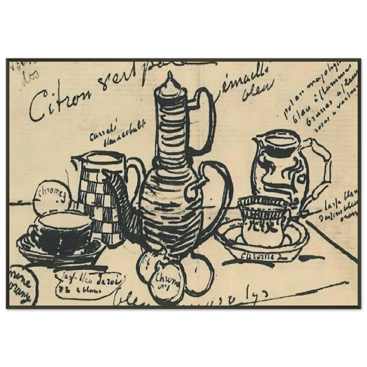 Vincent van Gogh  Still Life with Coffee Pot Framed Art Print  - Aluminum Frame - 21x29.7 cm / 8x12"