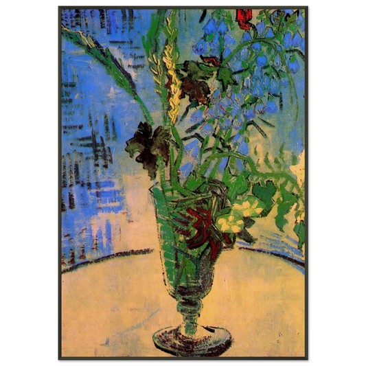 Vincent van Gogh  Still Life Glass with Wild Flowers Framed Art Print  - Aluminum Frame - 21x29.7 cm / 8x12"