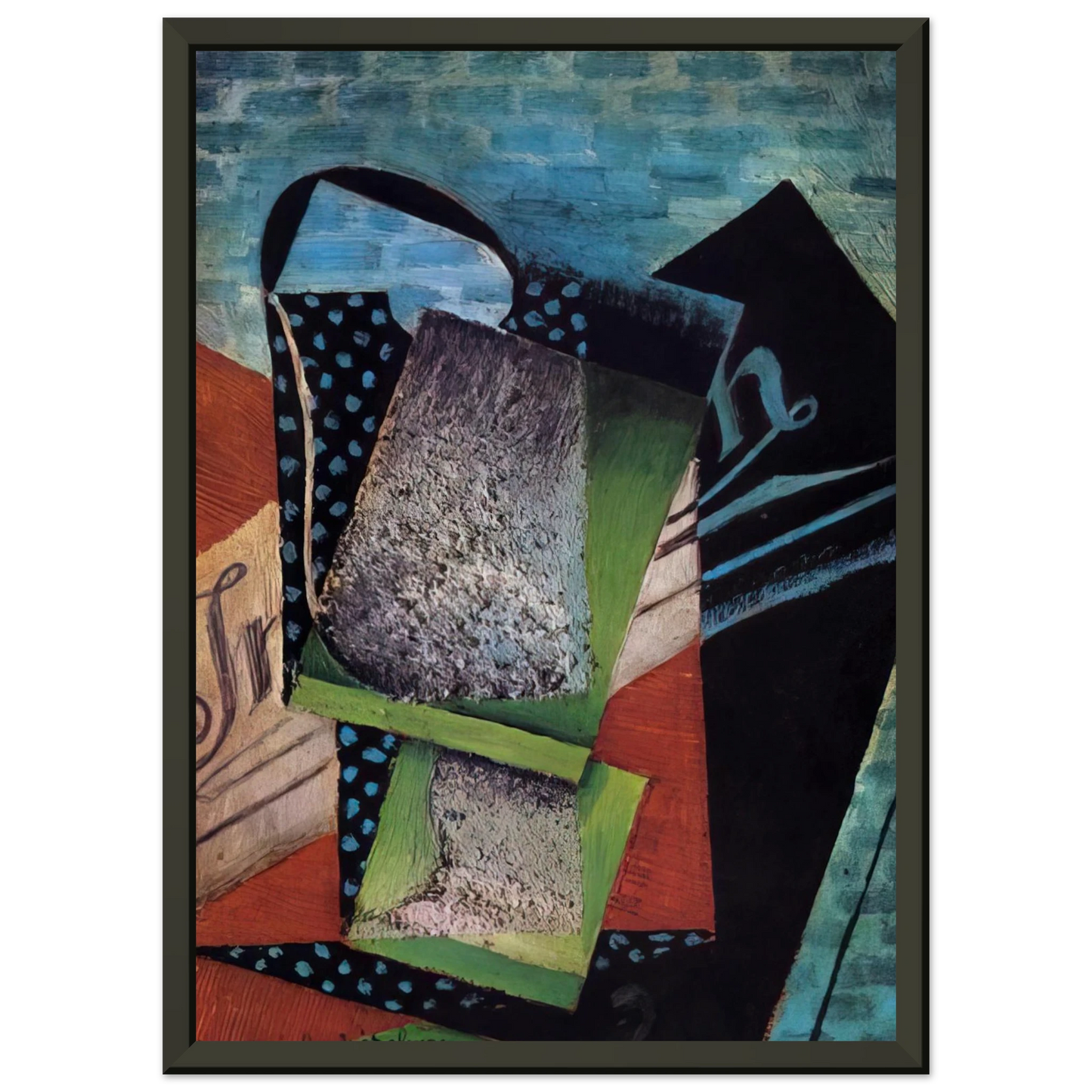 Juan Gris  STILL LIFE DEDICATED TO ANDRE SALMON 1915 Framed Art Print  - Aluminum Frame - 40x50 cm / 16x20 inches