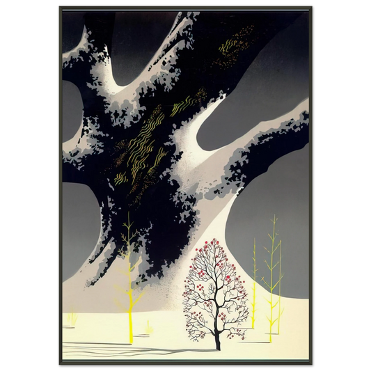 Eyvind Earle  Winter Oak Framed Art Print  - Aluminum Frame - 21x29.7 cm / 8x12"