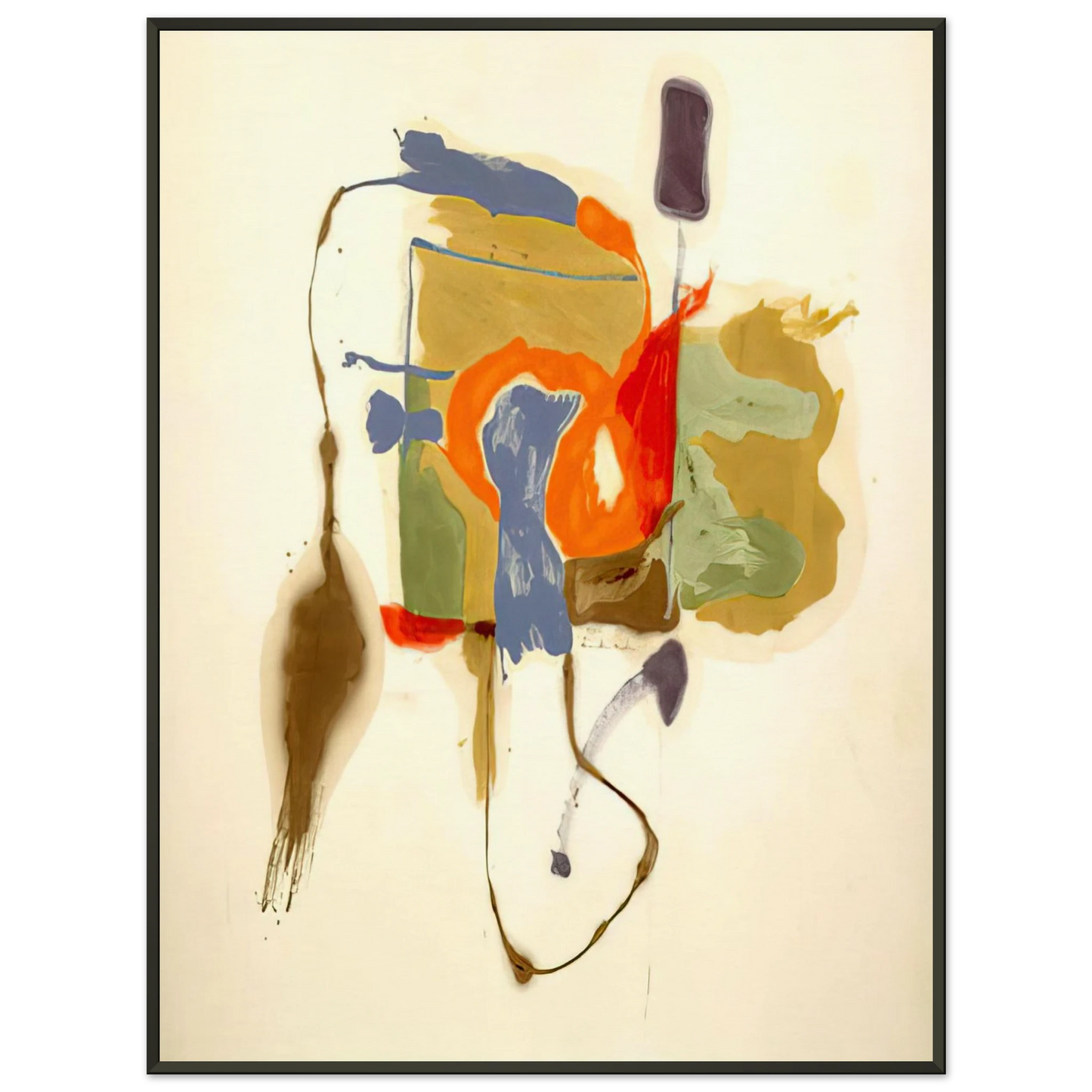 Helen Frankenthaler  Blue Form in a Scene  1961 Framed Art Print  - Aluminum Frame - 60x80 cm / 24x32 inches
