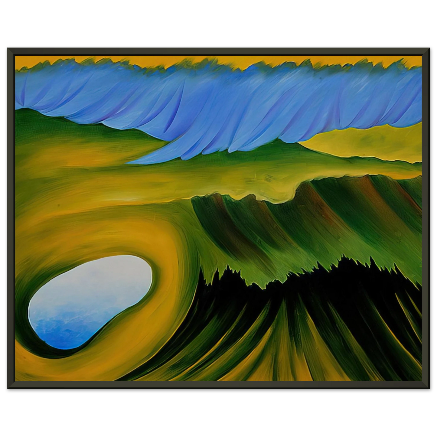 Georgia OKeeffe  Mountains and Lake Framed Art Print  - Aluminum Frame - 60x80 cm / 24x32 inches