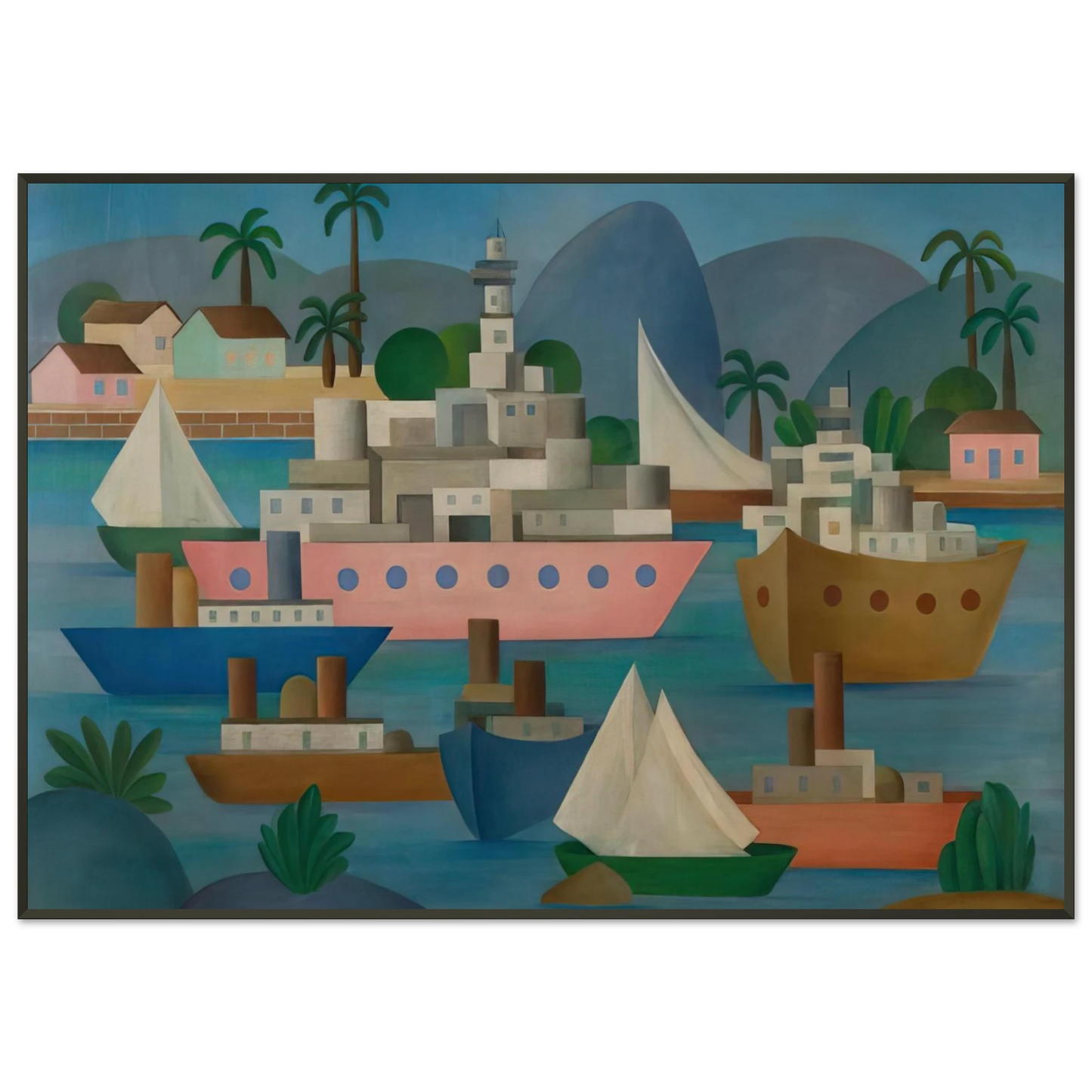 Tarsila do Amaral  Porto I Framed Art Print  - Aluminum Frame - 21x29.7 cm / 8x12"