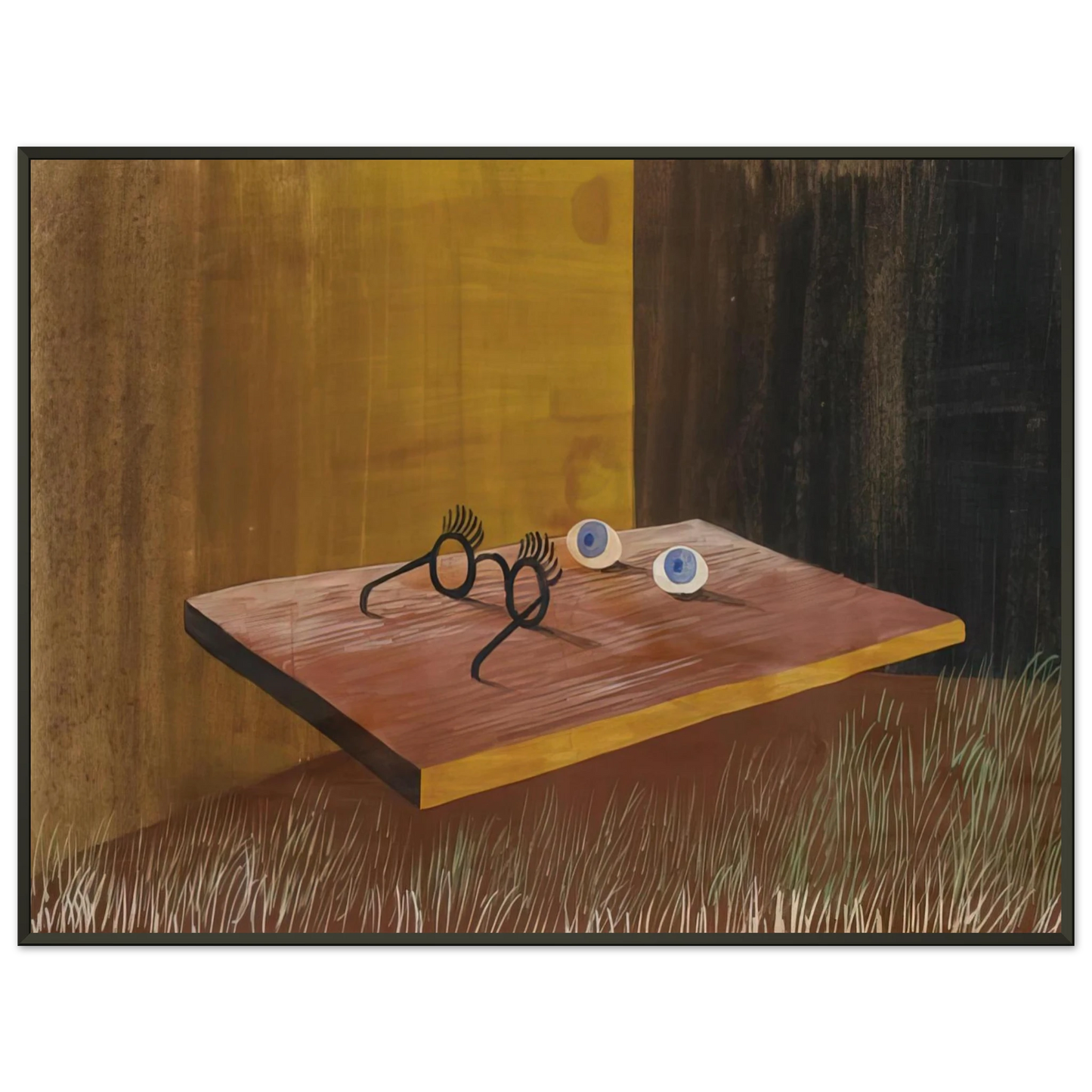 Remedios Varo  EYES ON THE TABLE 1938 Framed Art Print  - Aluminum Frame - 60x80 cm / 24x32 inches