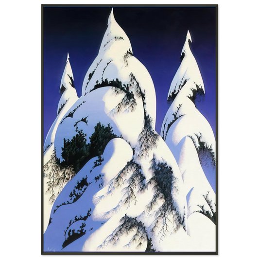 Eyvind Earle  Snow Trees Framed Art Print  - Aluminum Frame - 21x29.7 cm / 8x12"