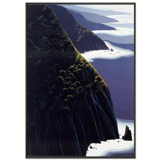 Eyvind Earle  Gray Big Sur Framed Art Print  - Aluminum Frame - 21x29.7 cm / 8x12"