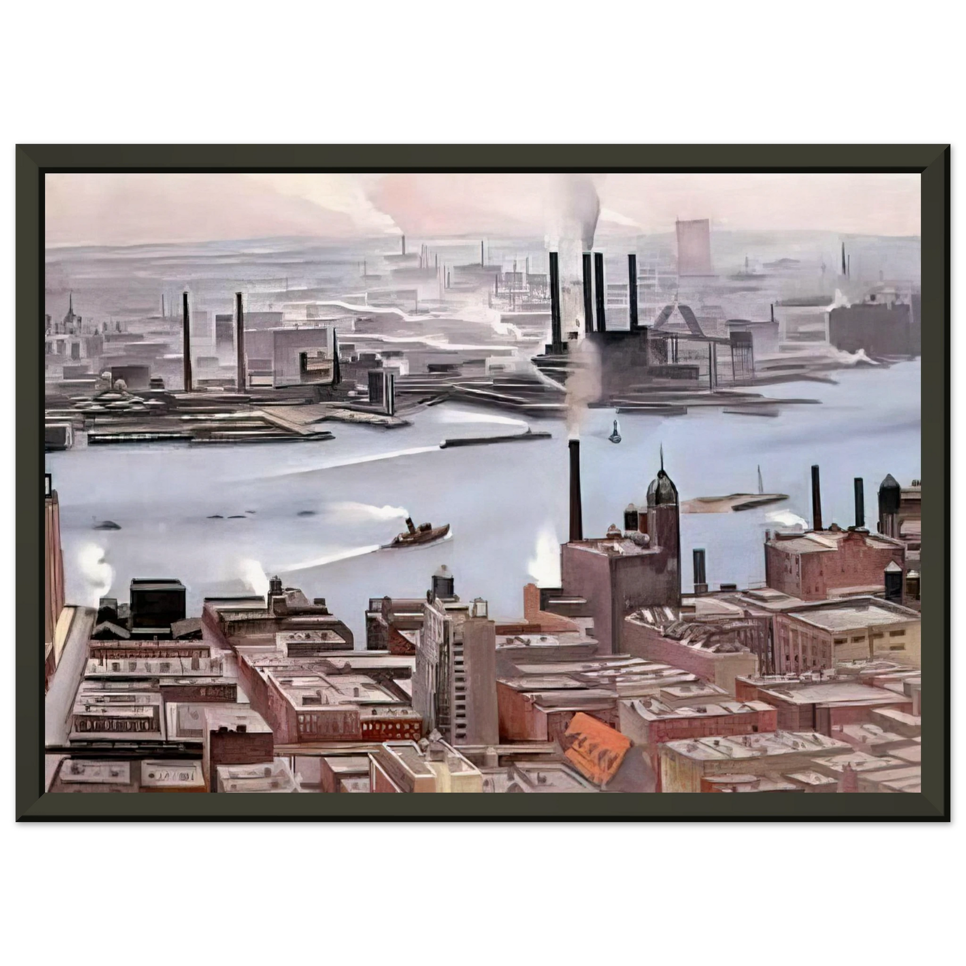 Georgia OKeeffe  East River from the Thirtieth Story of the Shelton Hotel Framed Art Print  - Aluminum Frame - 70x100 cm / 28x40 inches