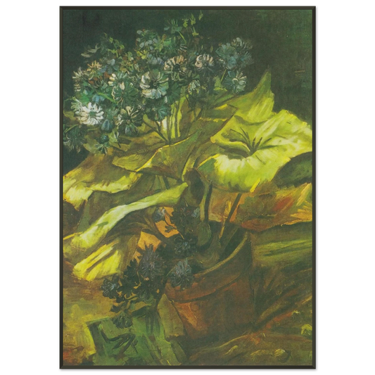 Vincent van Gogh  Flower Pot with Asters Framed Art Print  - Aluminum Frame - 21x29.7 cm / 8x12"