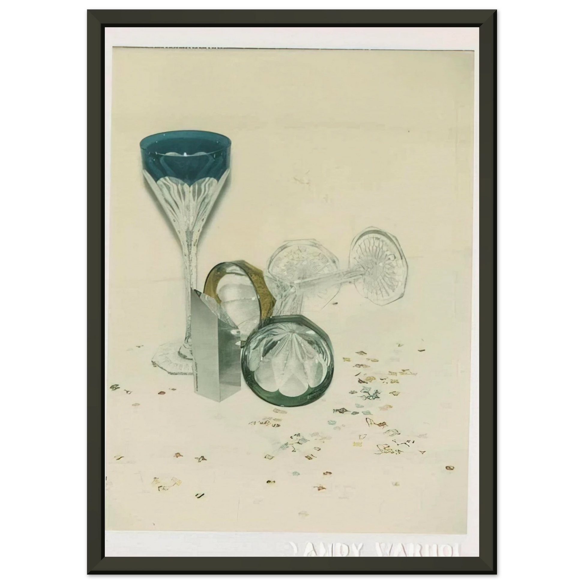 Andy Warhol  Committee 2000 Champagne Glasses Framed Art Print  - Aluminum Frame - 40x50 cm / 16x20 inches