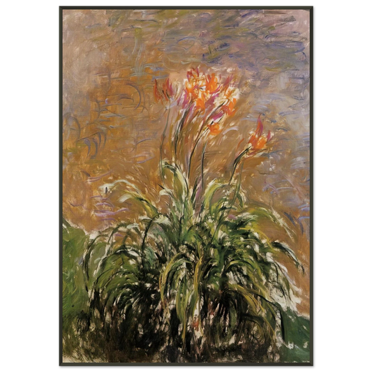 claude monet  Hamerocallis Framed Art Print  - Aluminum Frame - 21x29.7 cm / 8x12"