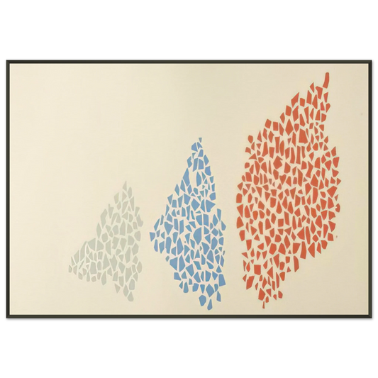 Robert Goodnough  Red Blue and Grey  PostPainterly Abstraction Framed Art Print  - Aluminum Frame - 21x29.7 cm / 8x12"