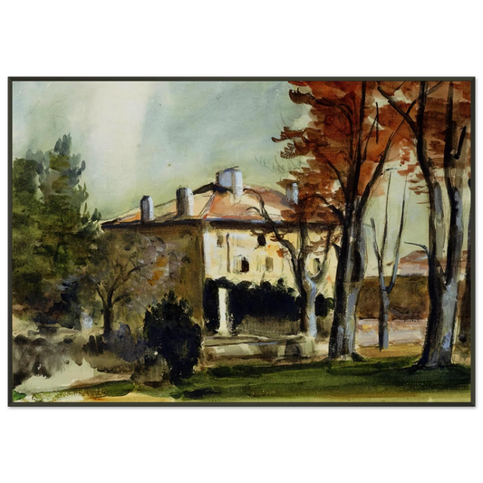 Paul Cezanne  The Manor House at Jas de Bouffan Framed Art Print  - Aluminum Frame - 21x29.7 cm / 8x12"