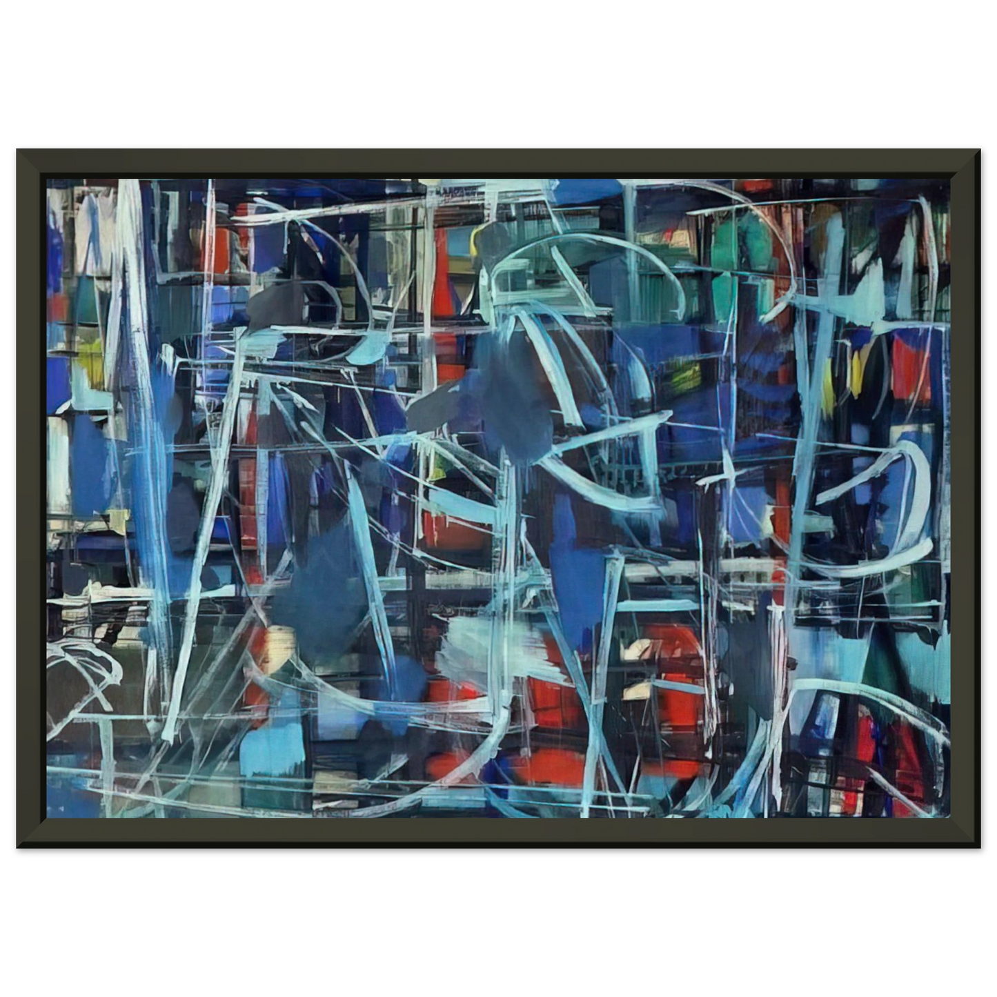 Robert Goodnough  Abstract in Blue  1950 Framed Art Print  - Aluminum Frame - 70x100 cm / 28x40 inches