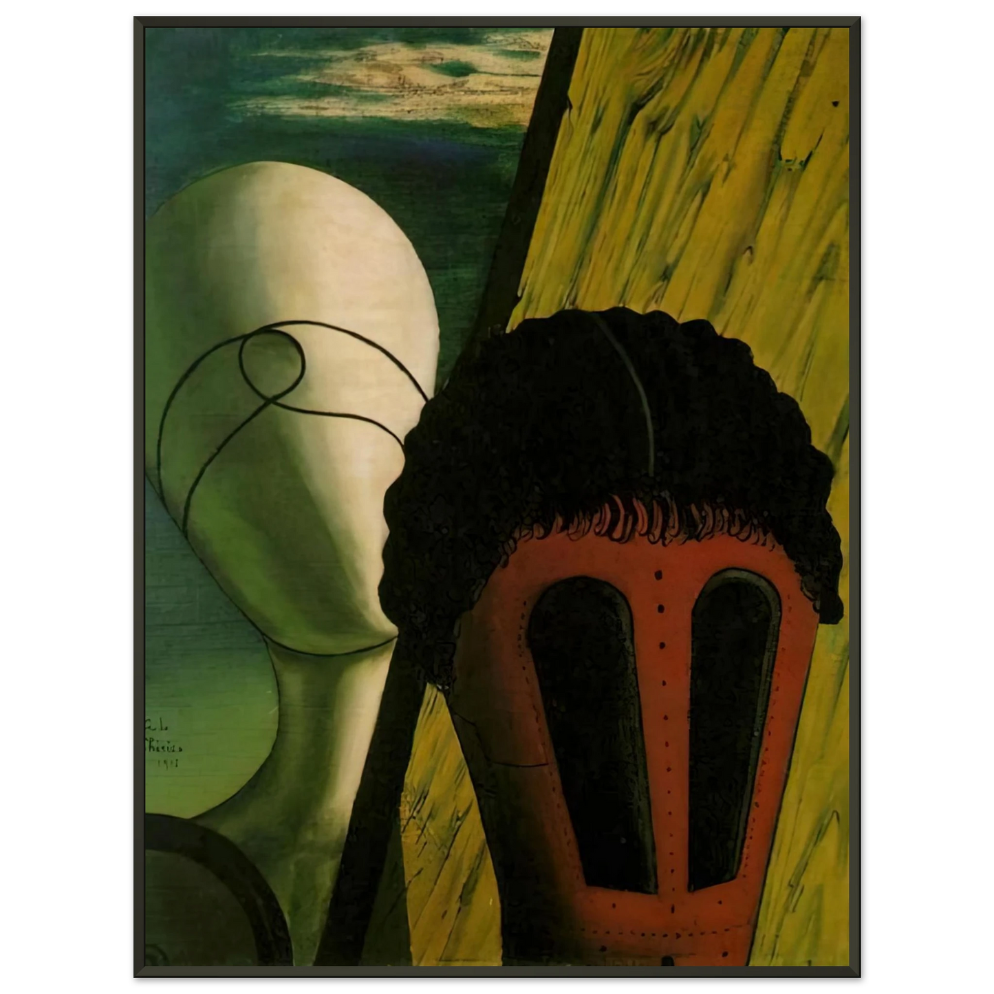 Giorgio de Chirico  TWO HEADS 1918 Framed Art Print  - Aluminum Frame - 60x80 cm / 24x32 inches