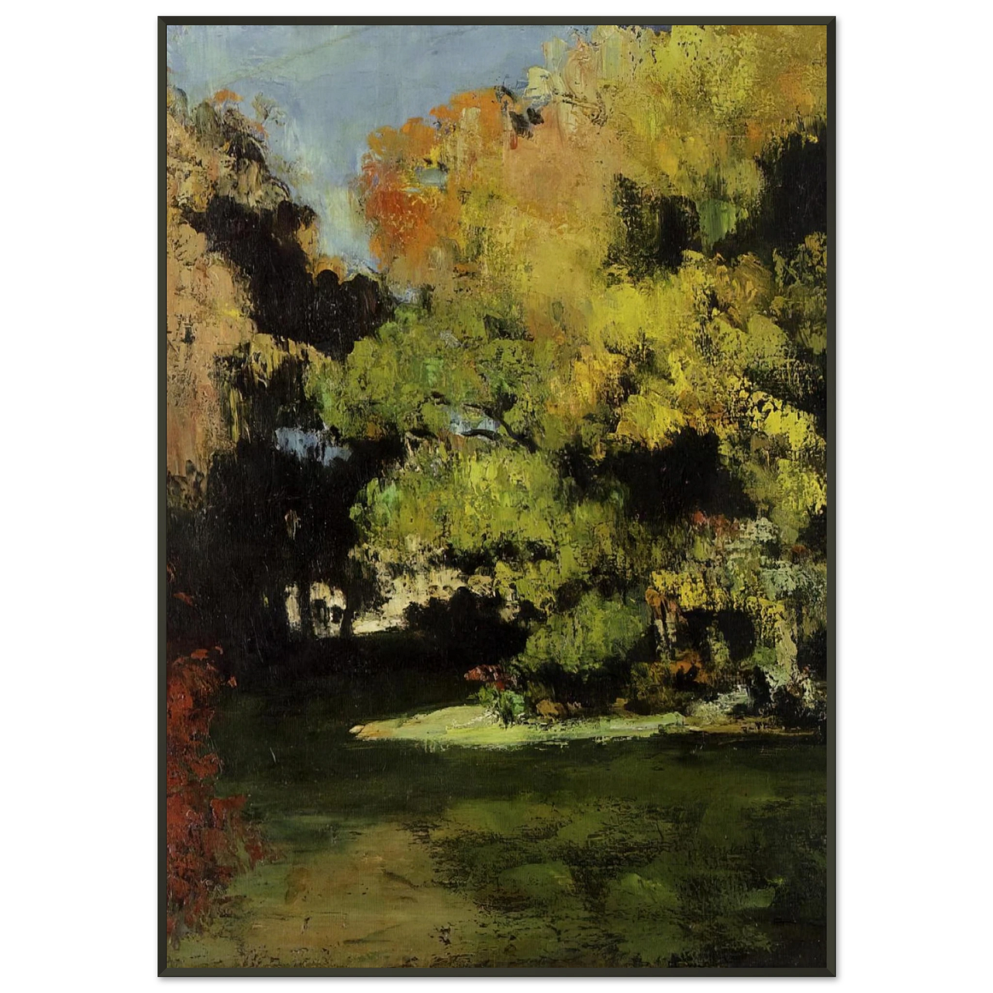 Paul Cezanne  Clearing Framed Art Print  - Aluminum Frame - 21x29.7 cm / 8x12"