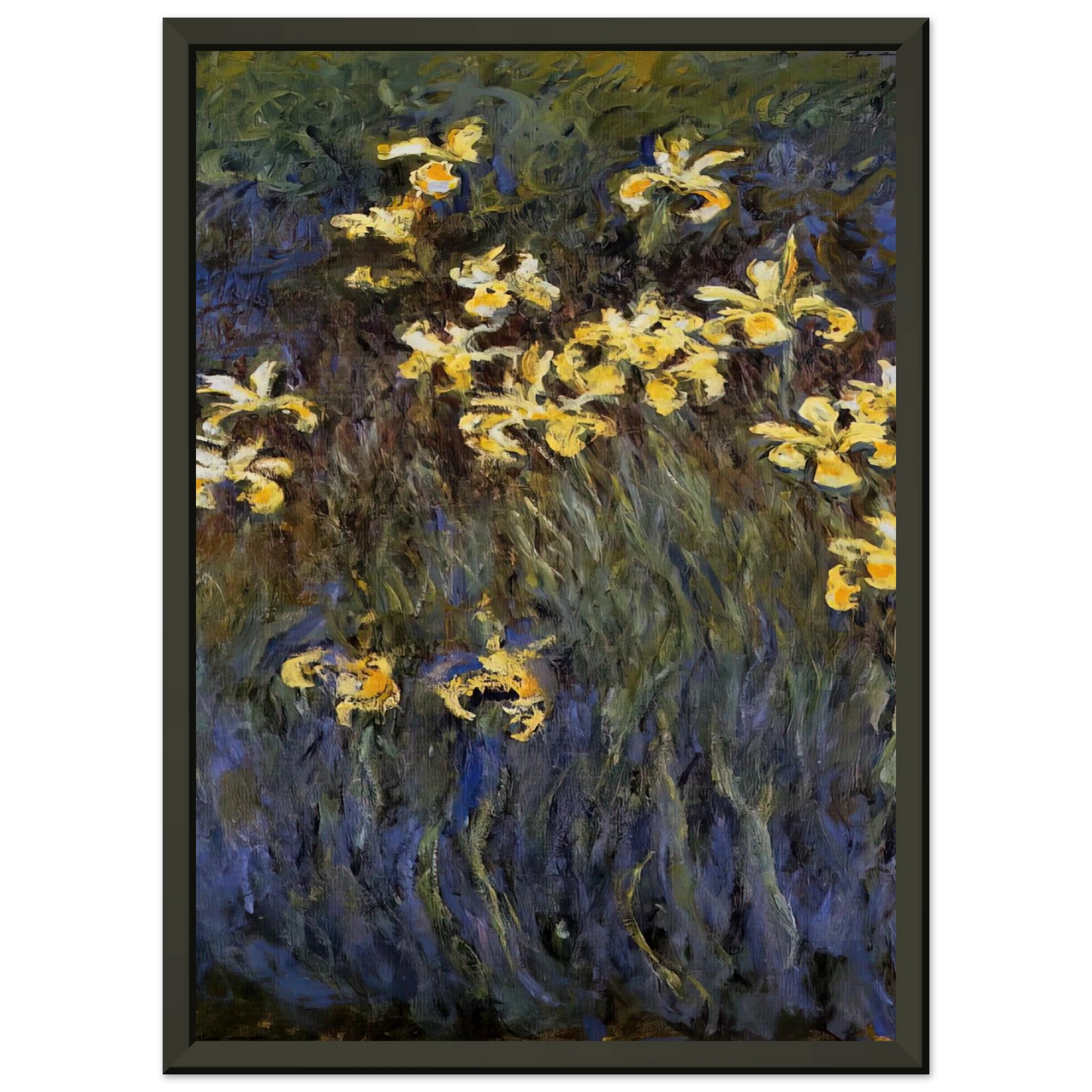 claude monet  The Yellow Irises Framed Art Print  - Aluminum Frame - 40x50 cm / 16x20 inches