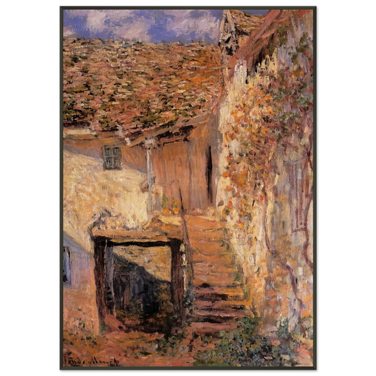 claude monet  The Steps Framed Art Print  - Aluminum Frame - 21x29.7 cm / 8x12"
