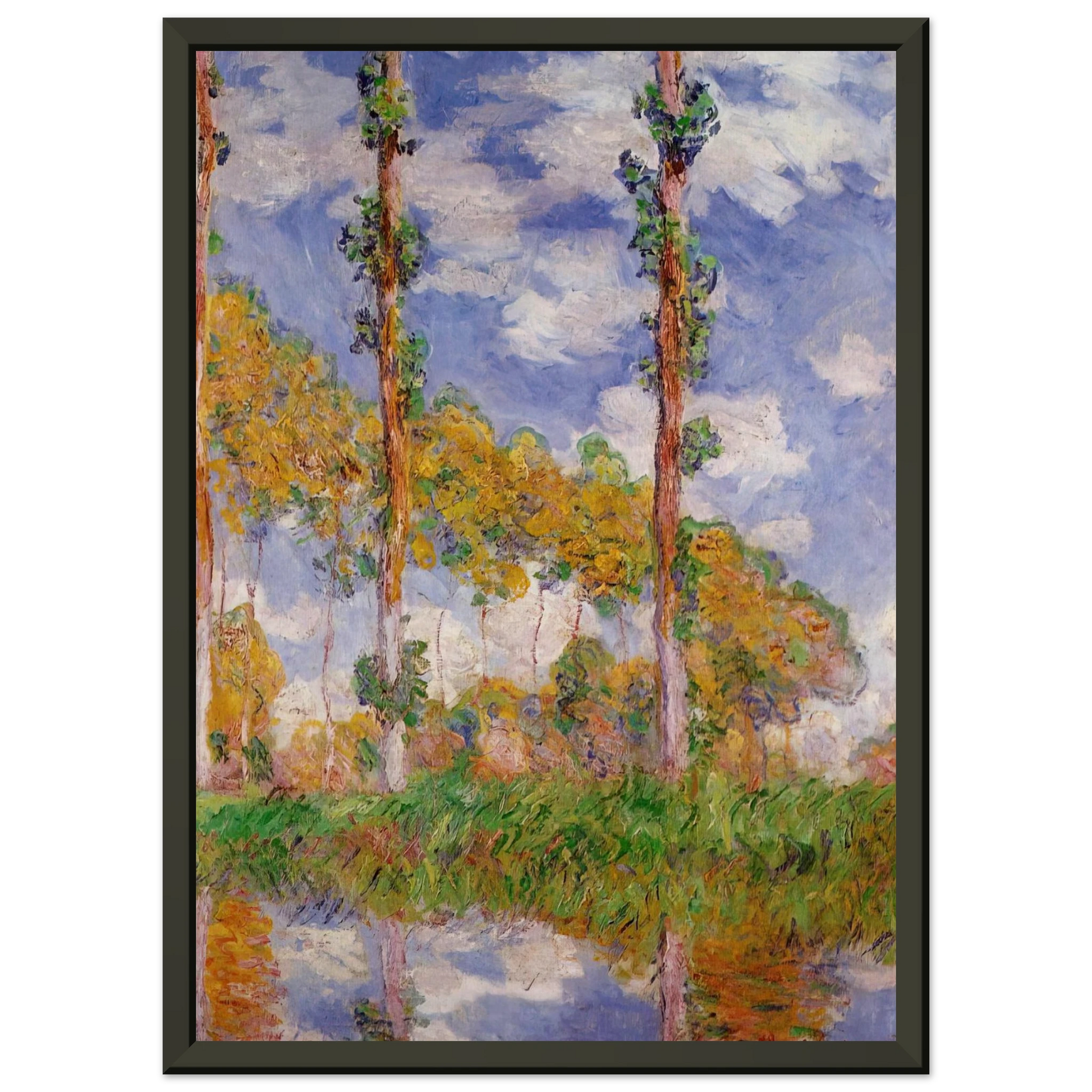 claude monet  Three Trees in Summer Framed Art Print  - Aluminum Frame - 60x80 cm / 24x32 inches