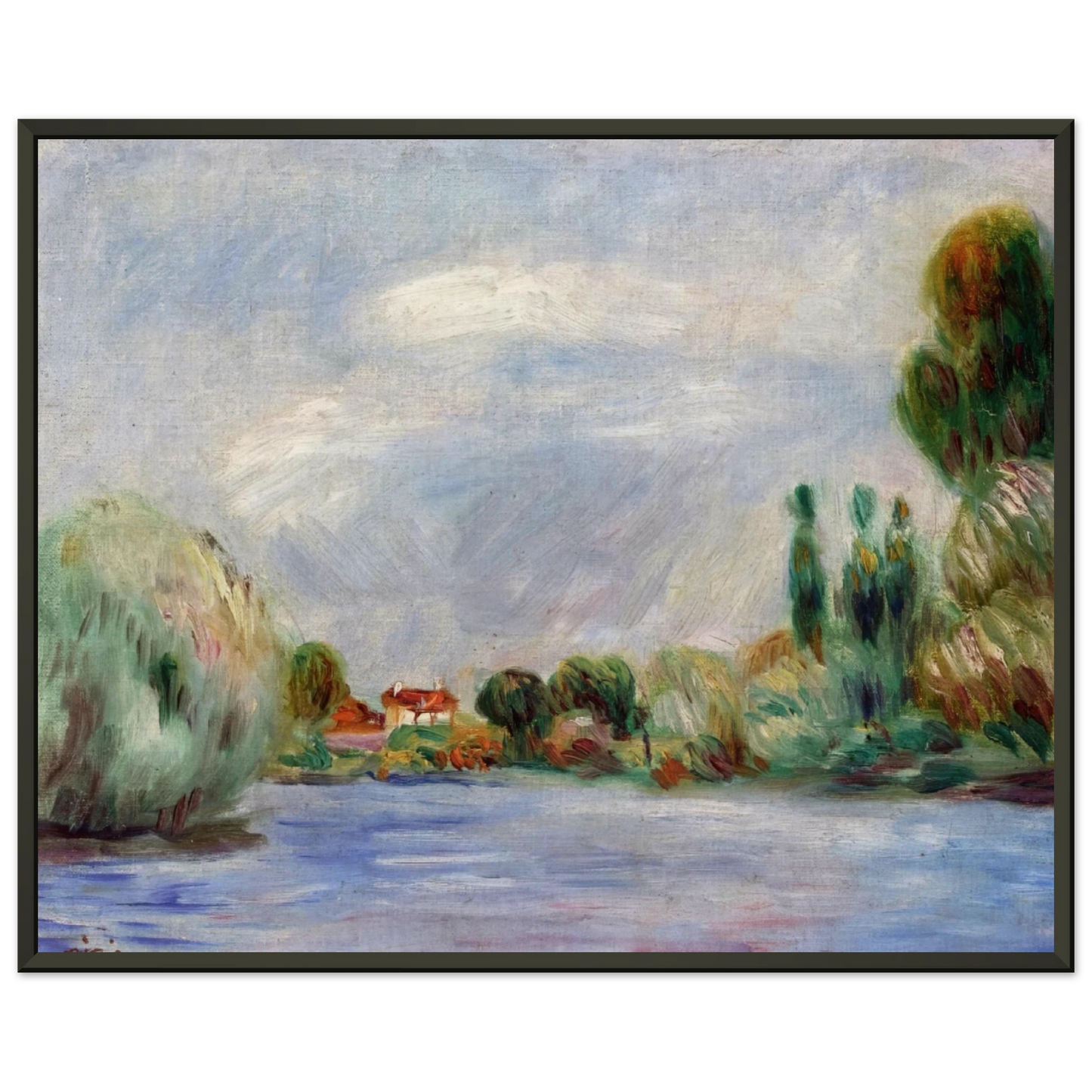 PierreAuguste Renoir  House on the River Framed Art Print  - Aluminum Frame - 70x100 cm / 28x40 inches