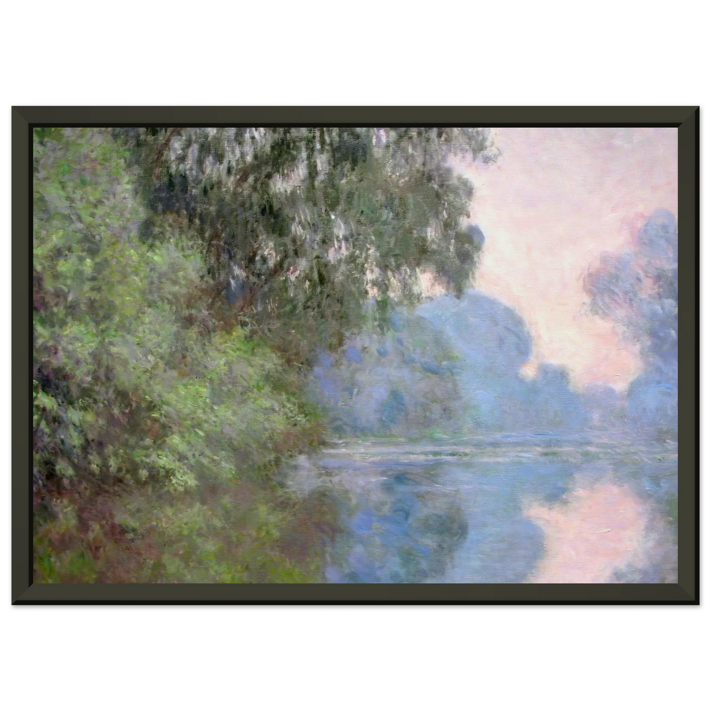 claude monet  Morning on the Seine near Giverny Framed Art Print  - Aluminum Frame - 40x50 cm / 16x20 inches